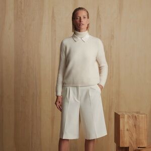 NWT Quince signature cashmere fisherman crew neck sweater L